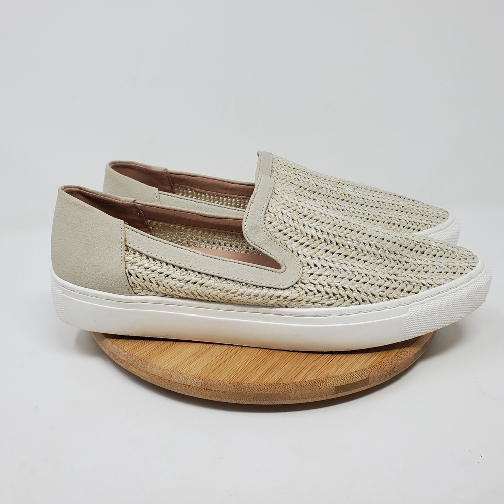 Steven by Steve Madden Katia Womens 10 Sneakers Beige Raffia Slip On Loafer Shoe